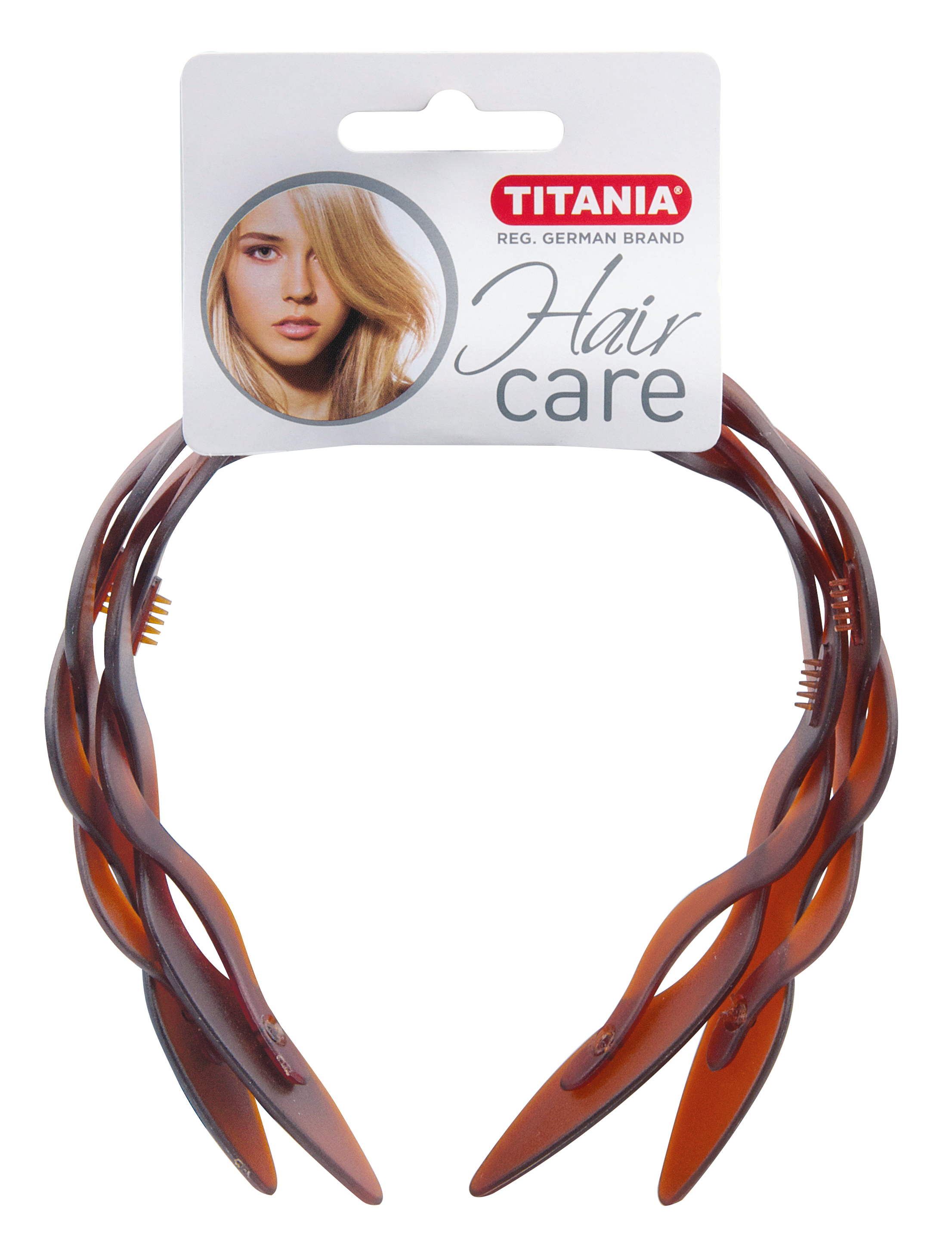 Обруч для волос Titania Plait, коричневый, 2 шт. (7974) - фото 1