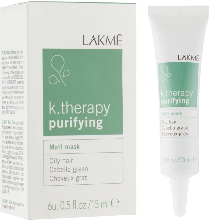 Маска Lakme K.Therapy Purifying Matt Mask, для жирных волос, матирующая, 6 шт. х 15 мл - фото 3