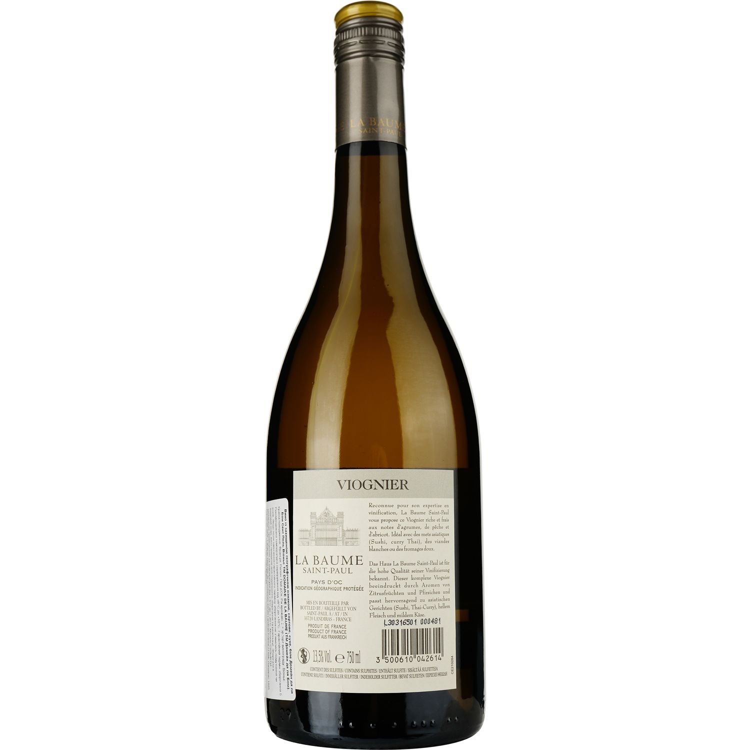 Вино Domaine De La Baume Saint Paul Viognier IGP Pays d'Oc 2022 белое сухое 0.75 л - фото 2