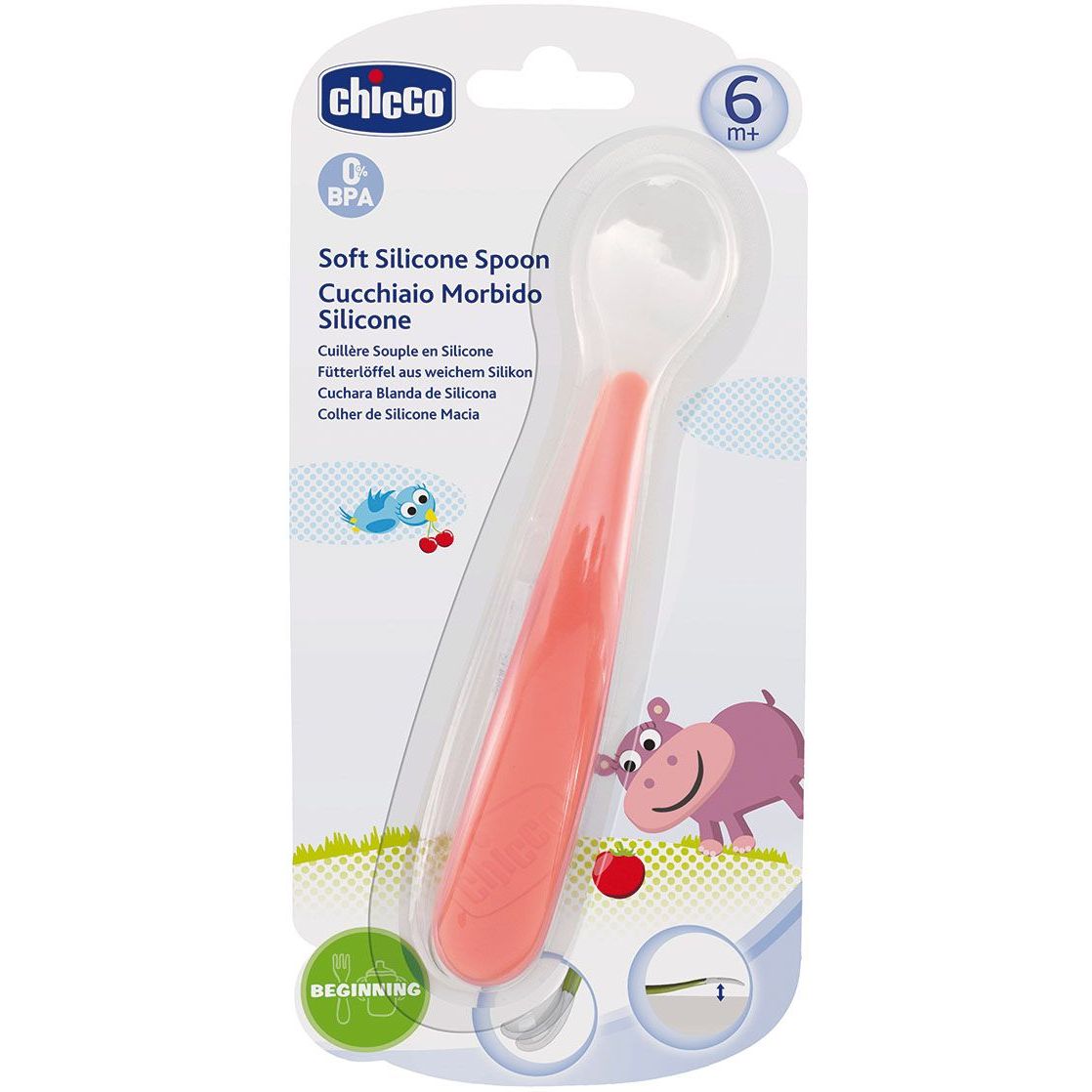 Ложка силіконова Chicco, 6+,1 шт., червоний (06828.71) - фото 2