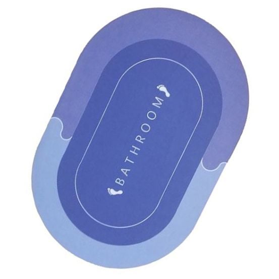 Коврик суперпоглащающий в ванную Stenson 60x40 см овальный фиолетово-голубой (26251) - фото 3