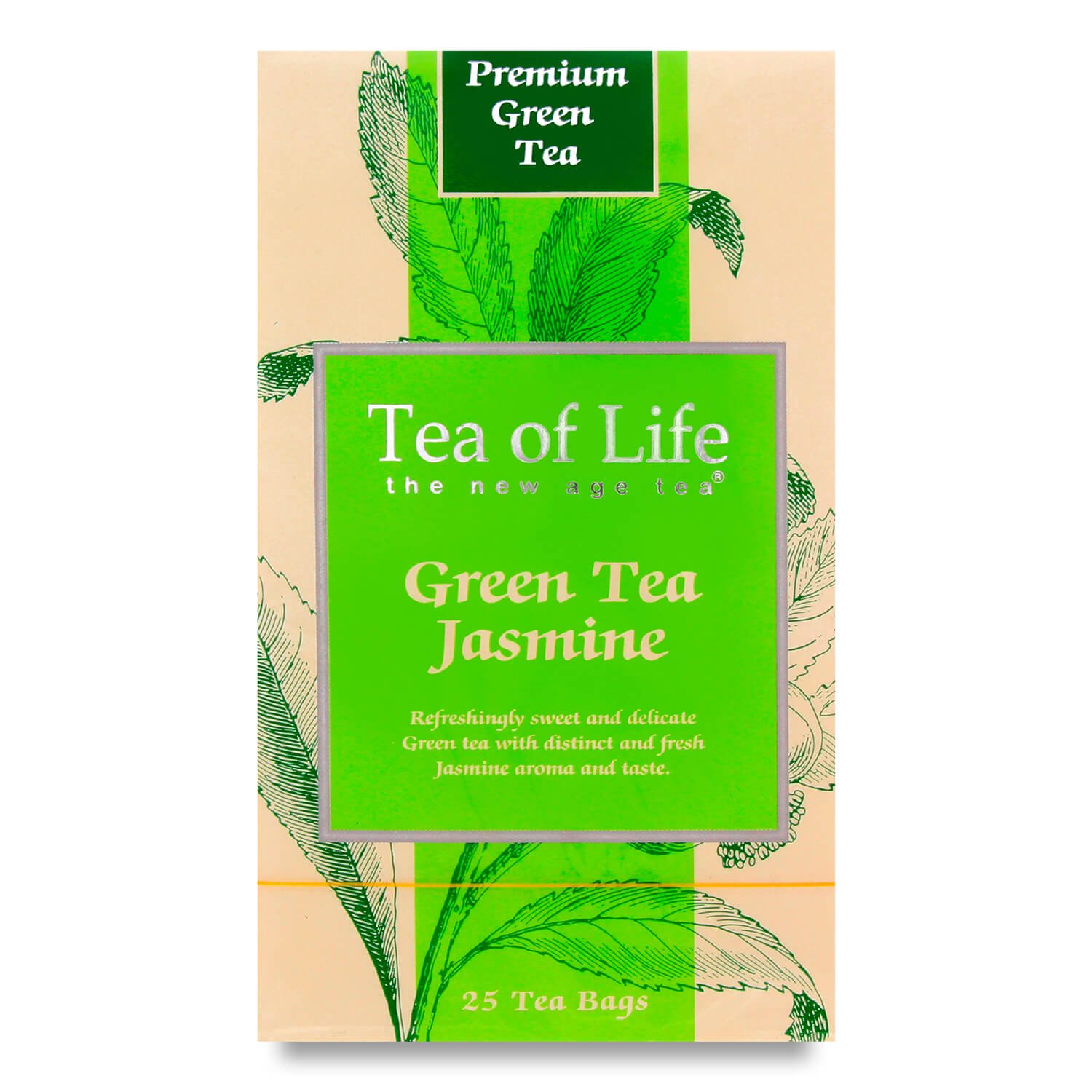 Чай зелений Tea of Life з ароматом жасмину, в пакетиках, 25 шт. (582937) - фото 1