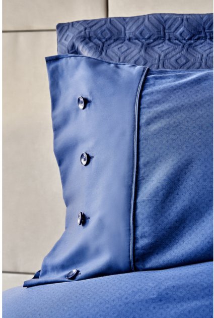 Набір постільна білизна з покривалом та пледом Karaca Home Infinity lacivert 2020-1, євро, синій, 10 предметів (svt-2000022238496) - фото 2