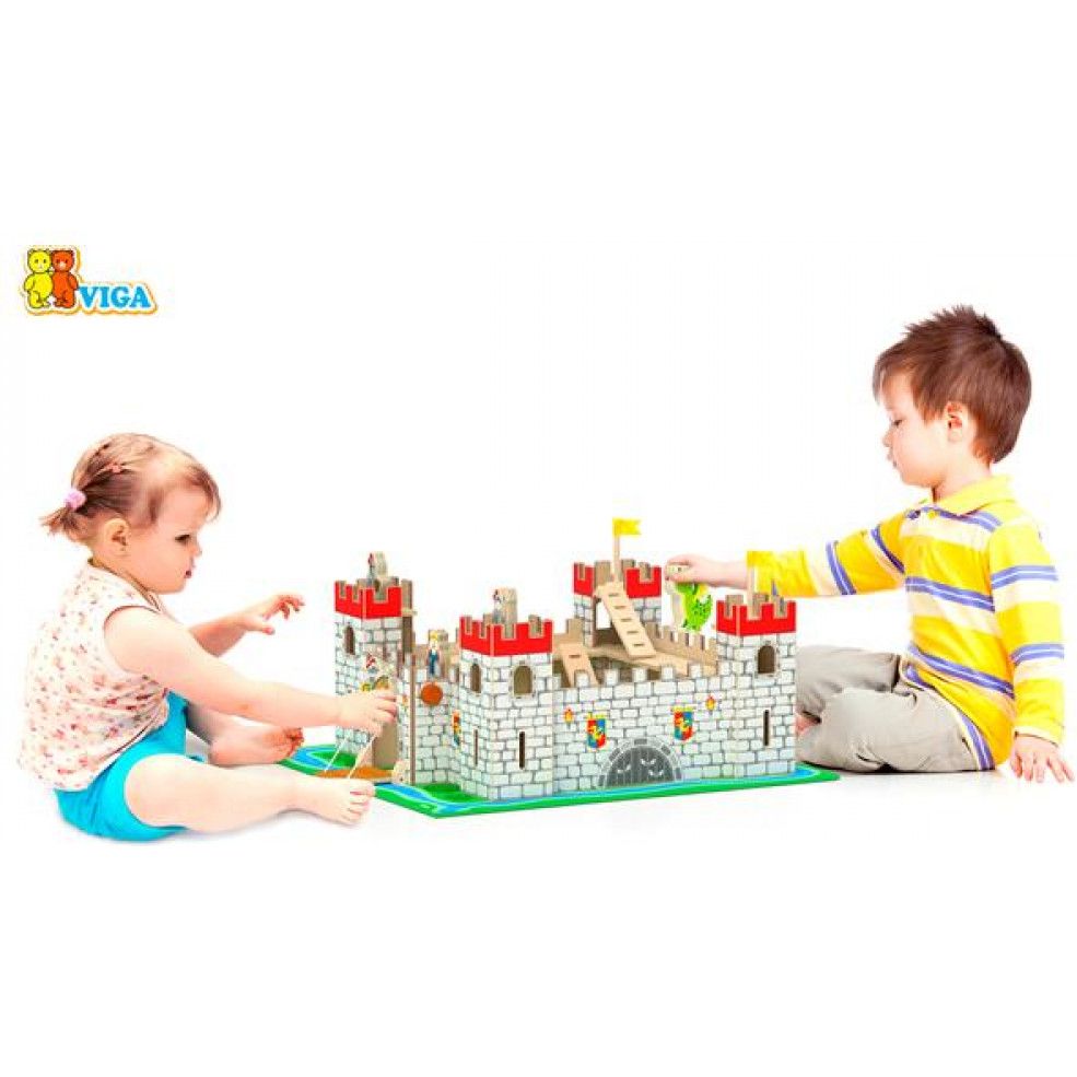 Деревянный игровой набор Viga Toys Игрушечный замок (50310) - фото 3