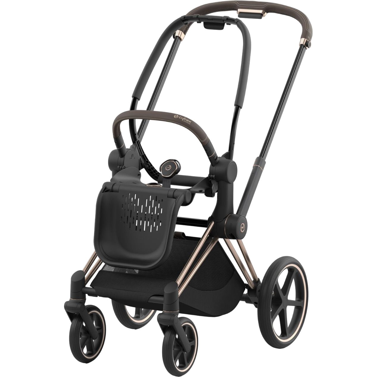 Люлька Cybex Priam Lux Simply flowers pink + Комплект текстиля Cybex Priam Simply flowers pink + Шасси Cybex Priam с каркасом LS RBA Rosegold - фото 9