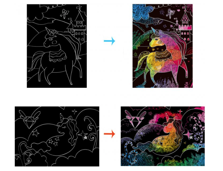 Набір для творчості скретч-арт Avenir Скретчбук єдинороги, 15 аркушів (CH191602) - фото 3