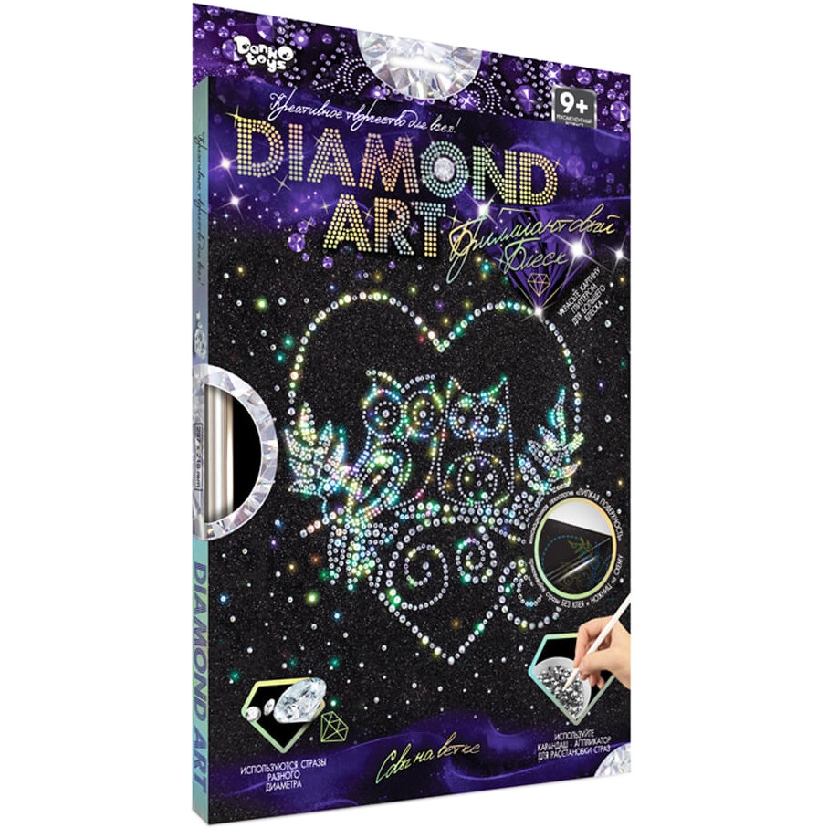 Комплект креативного творчества Danko Toys Diamond Art DAR-01 Совы на ветке - фото 1