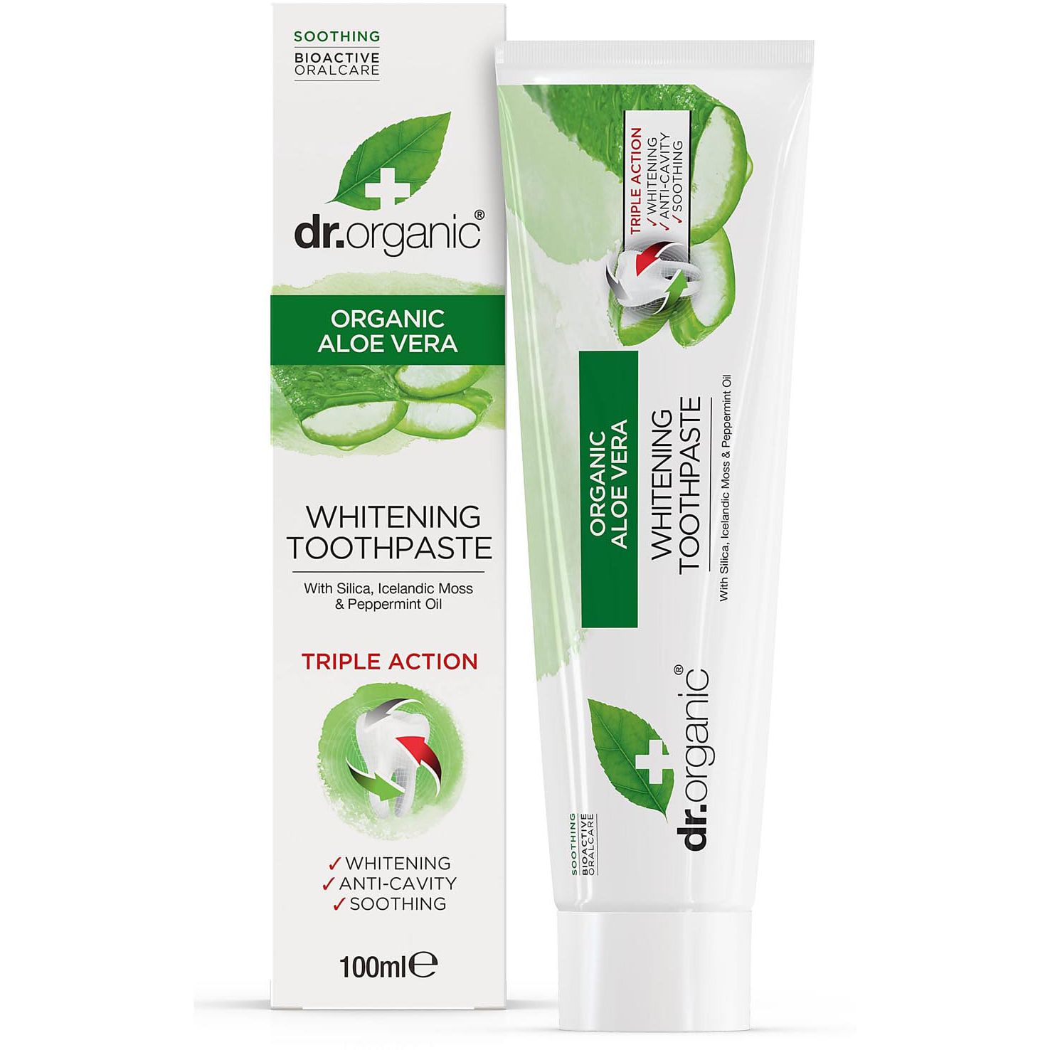 Зубная паста Dr. Organic Aloe Vera Whitening Toothpaste 100 мл - фото 1