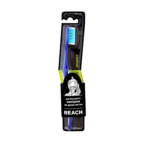 Зубная щетка Reach Control средняя, синий - фото 1