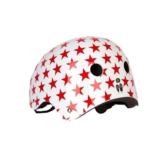 Велосипедний шолом Trybike Coconut, 44-51 см, білий з червоним (COCO 4XS) - фото 2