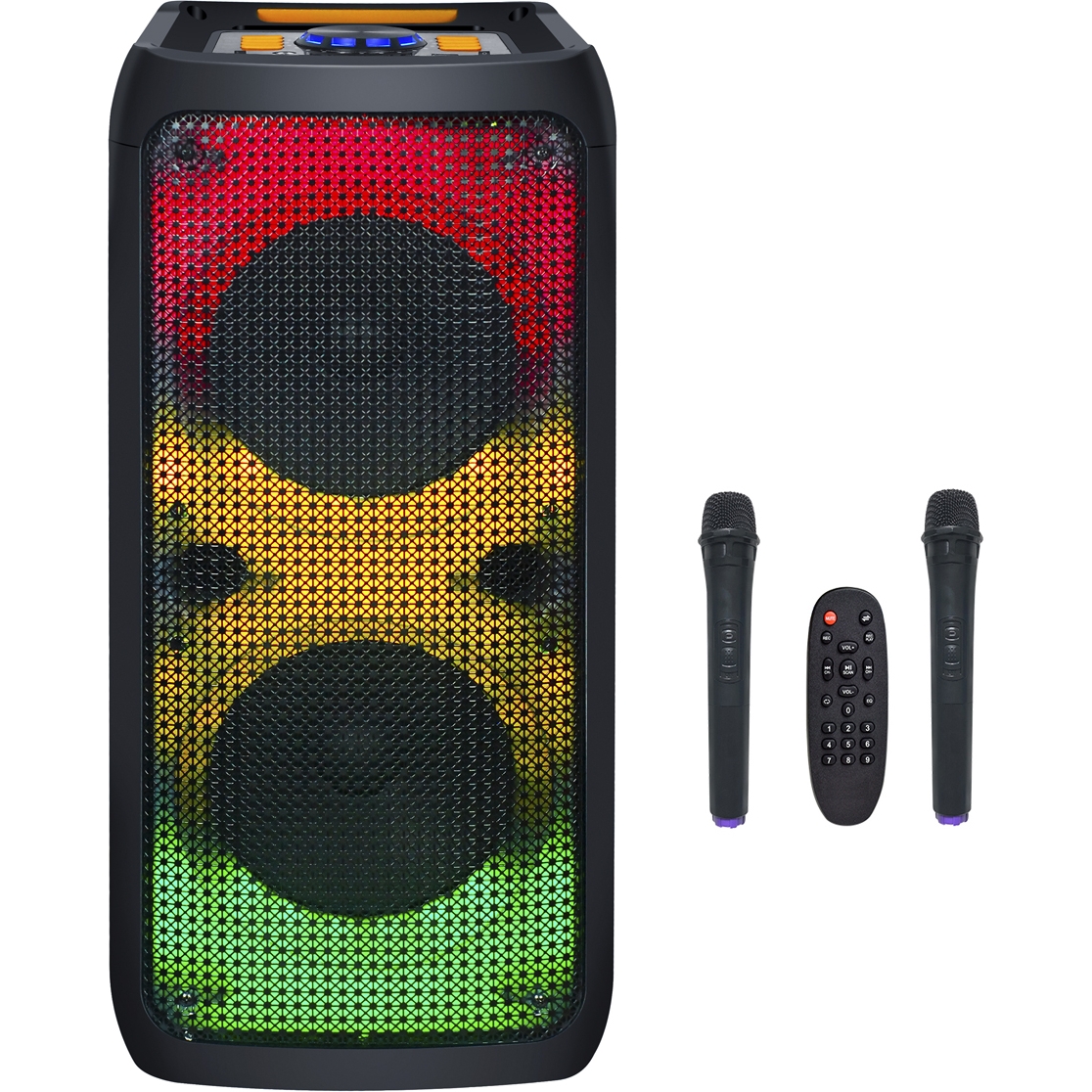 Портативна акустична система BiG JB300FLAME PartyBox два радіомікрофони караоке - фото 2