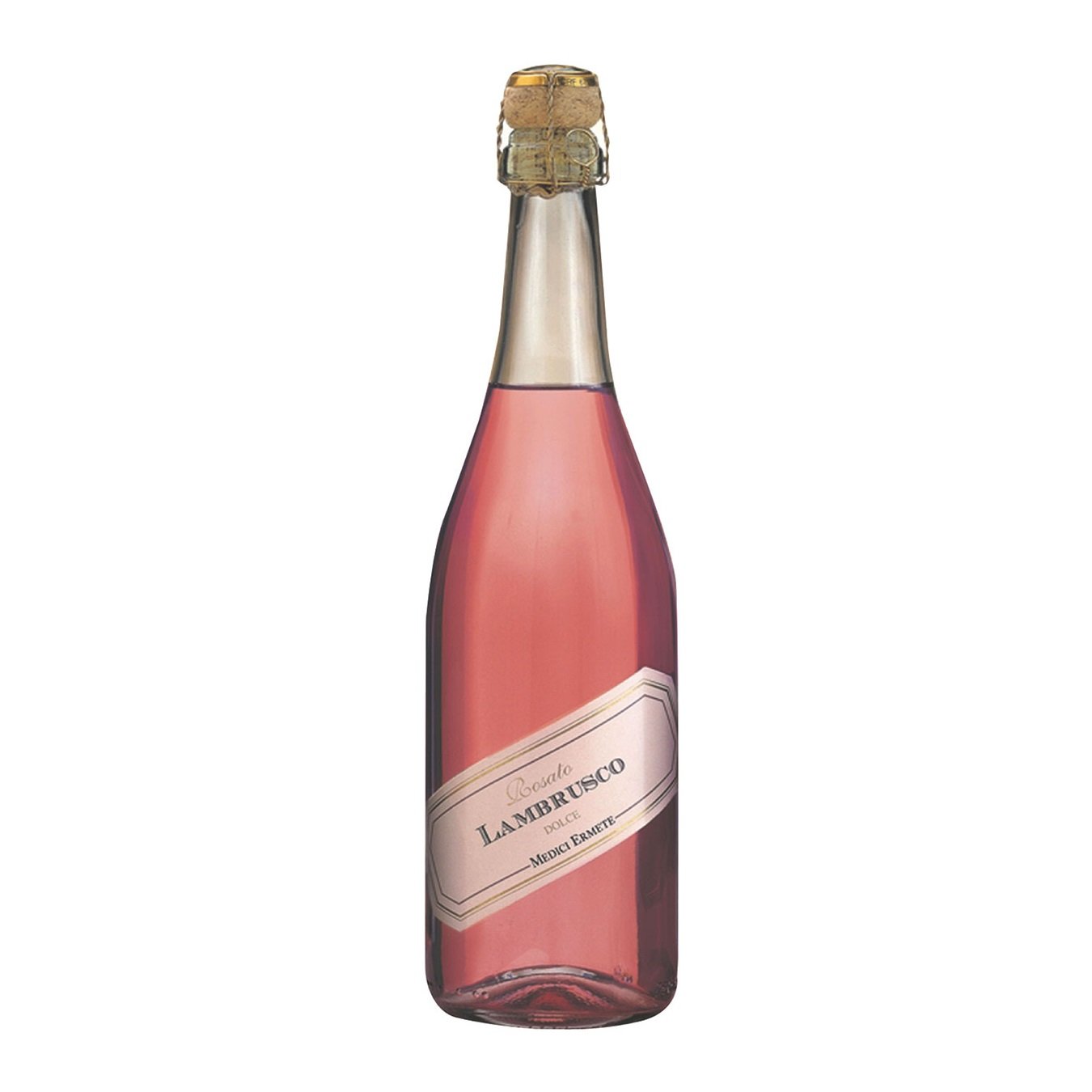 Игристое вино Medici Ermete Lambrusco dell`Emilia Rosato frizzante dolce IGT, розовое, сладкое, 8%, 0,75 л - фото 1