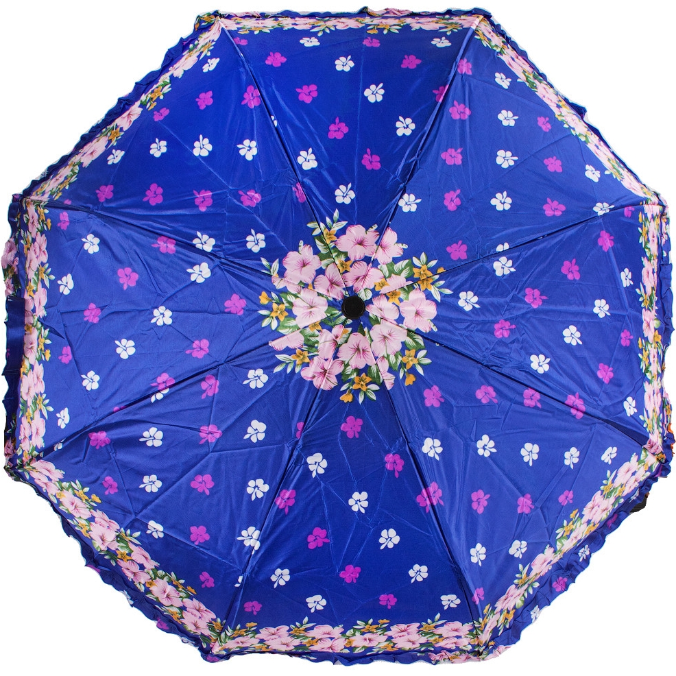 Жіноча складана парасолька напівавтомат Eterno 98 см синя - фото 1