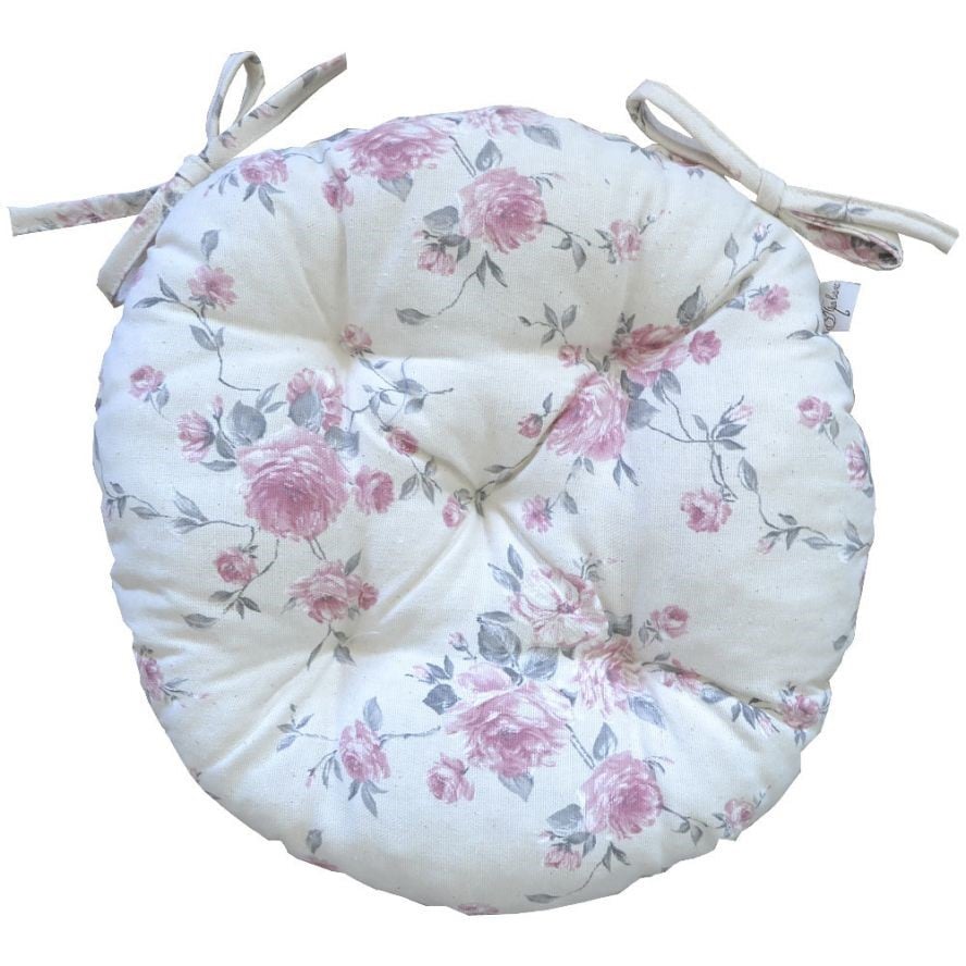 Круглая подушка для стула Прованс Bella, d-40, розы, розовый (13531) - фото 2