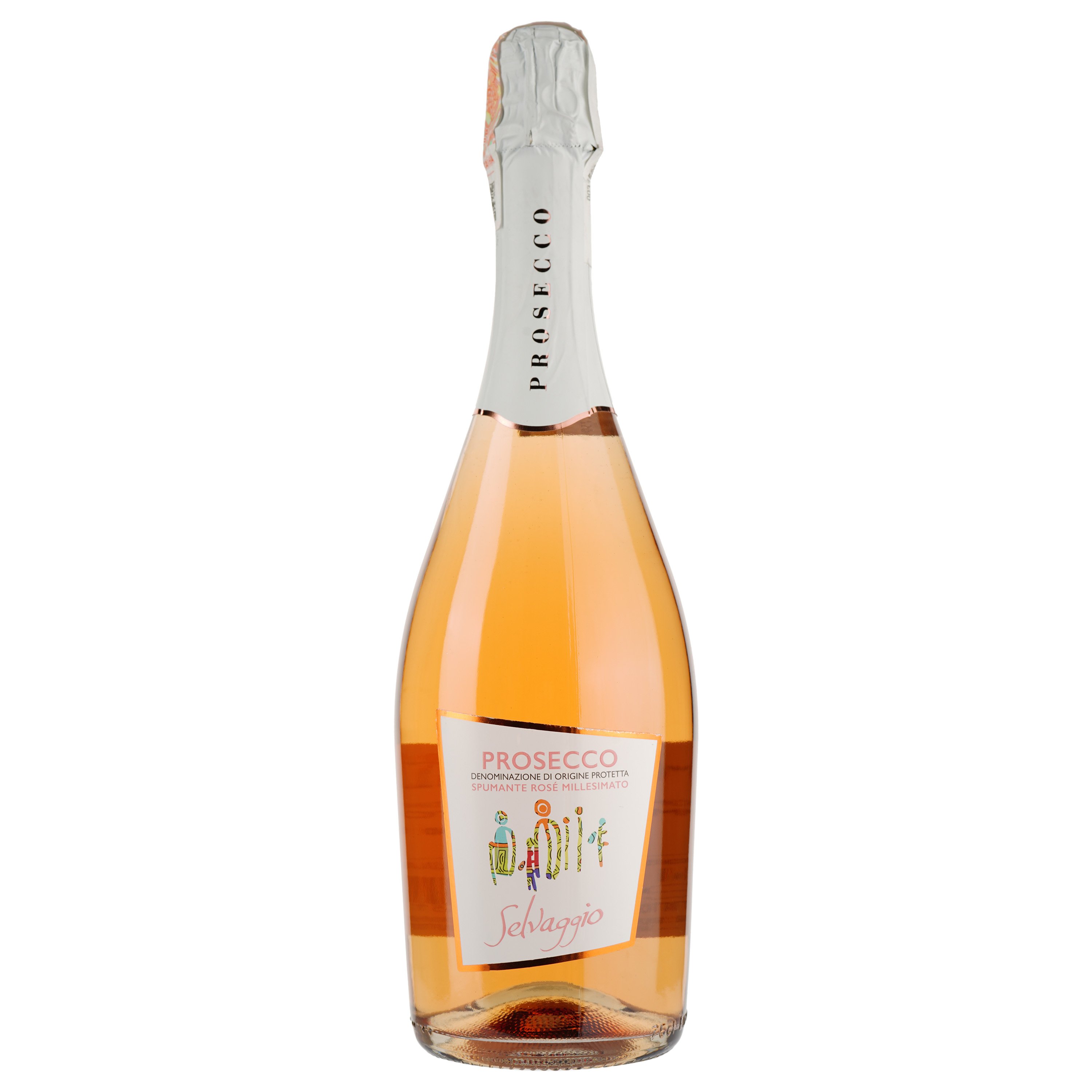 Вино игристое Selvaggio Prosecco Rose Dор, белое, сухое, 11%, 0,75 л - фото 1