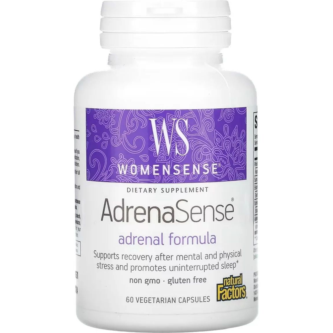 Комплекс Natural Factors WomenSense AdrenaSense для поддержки надпочечников 60 вегетарианских капсул - фото 1