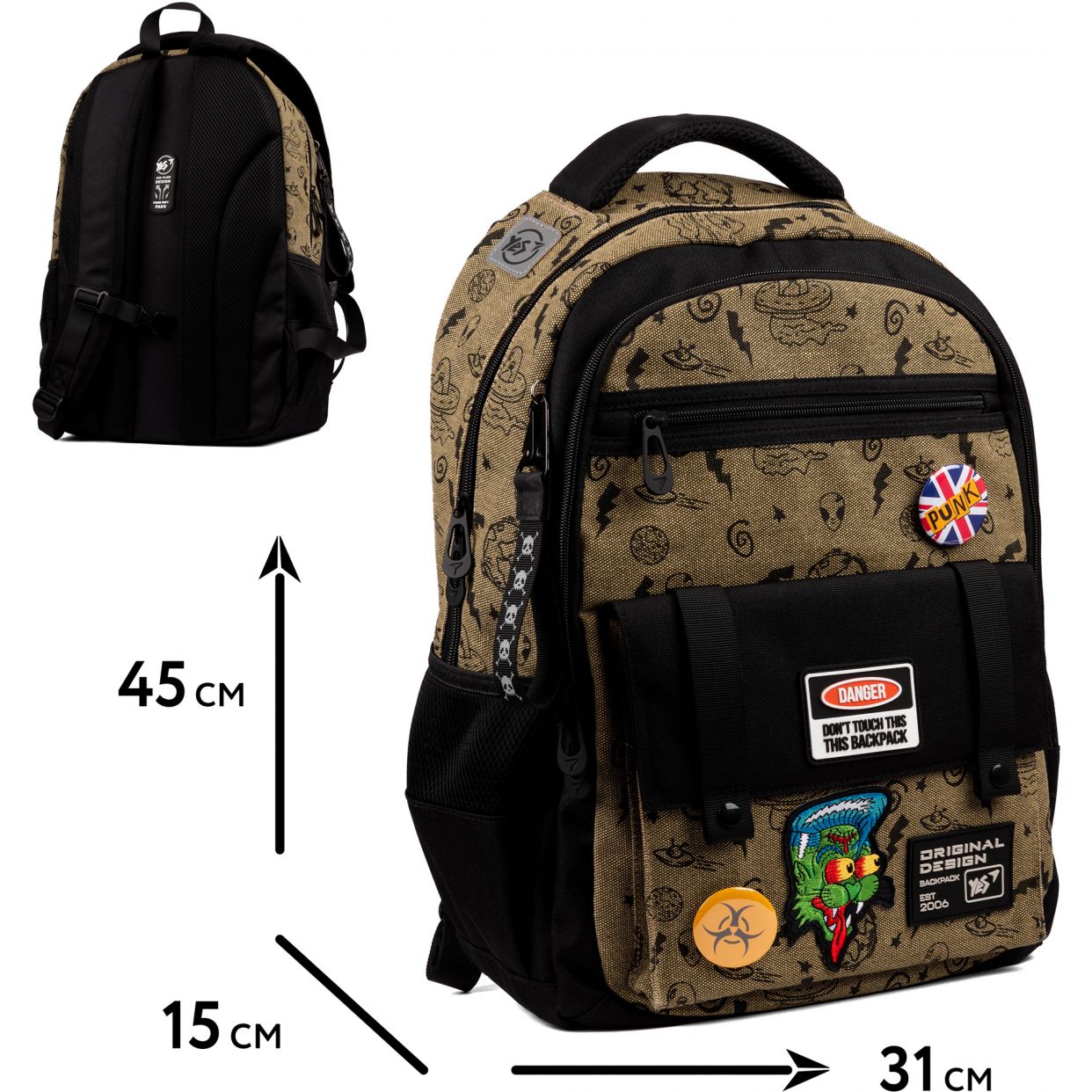 Школьный рюкзак Yes TS-48 Danger (559623) - фото 25
