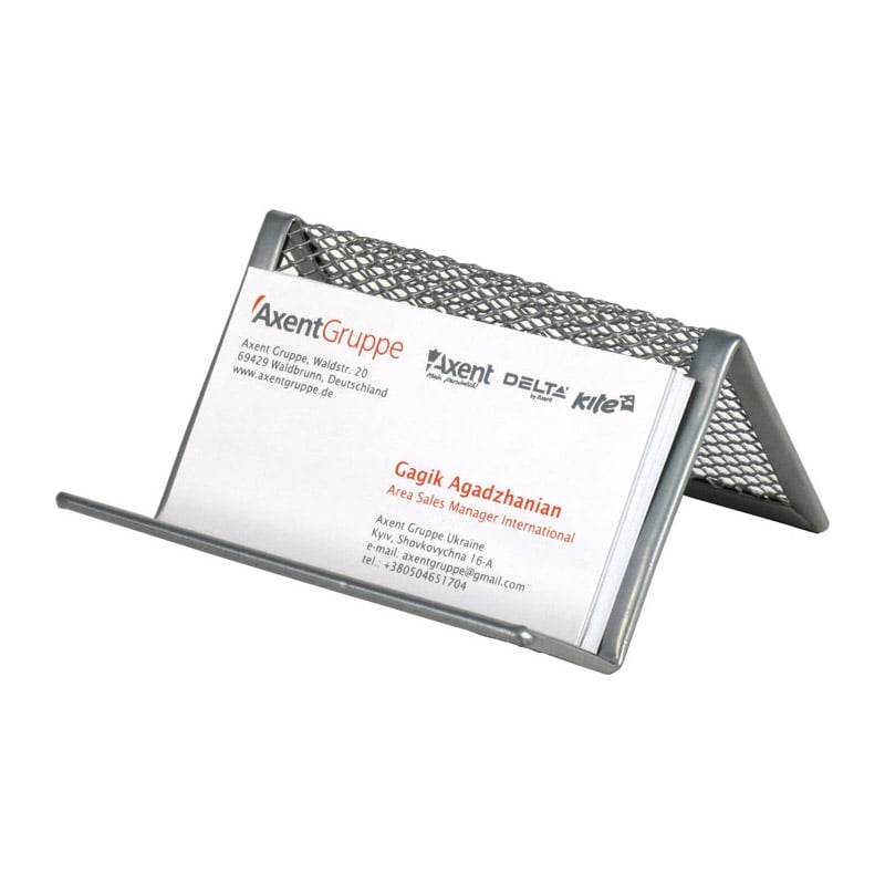 Підставка для візиток Axent 9.5x8x6 см срібляста (2114-03-A) - фото 2