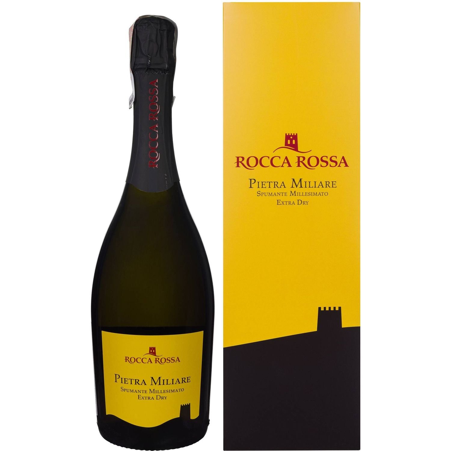 Вино ігристе Rocca Rossa Pietra Miliare Spumante Extra Dry DOC, в подарунковій упаковці, біле, екстра сухе, 0,75 л - фото 1
