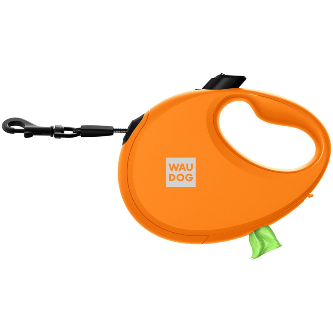 Повідець-рулетка для собак Waudog R-leash з контейнером для пакетів, світловідбивна стрічка, S до 12 кг, 3 м помаранчевий - фото 4