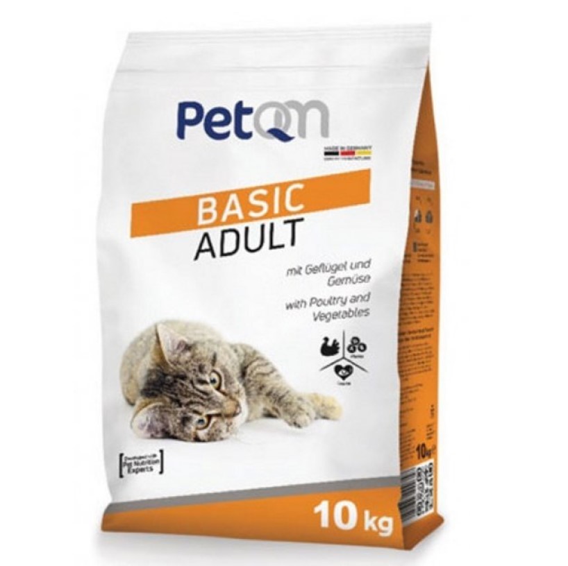 Сухой корм для кошек PetQM Cat Basic Adult with Poultry&Vegetables, с птицей и овощами, 10 кг - фото 1