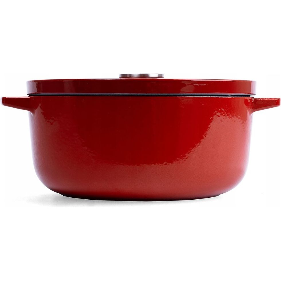 Каструля KitchenAid Cast Iron чавунна з кришкою 26 см 5.2 л червона (CC006060-001) - фото 2