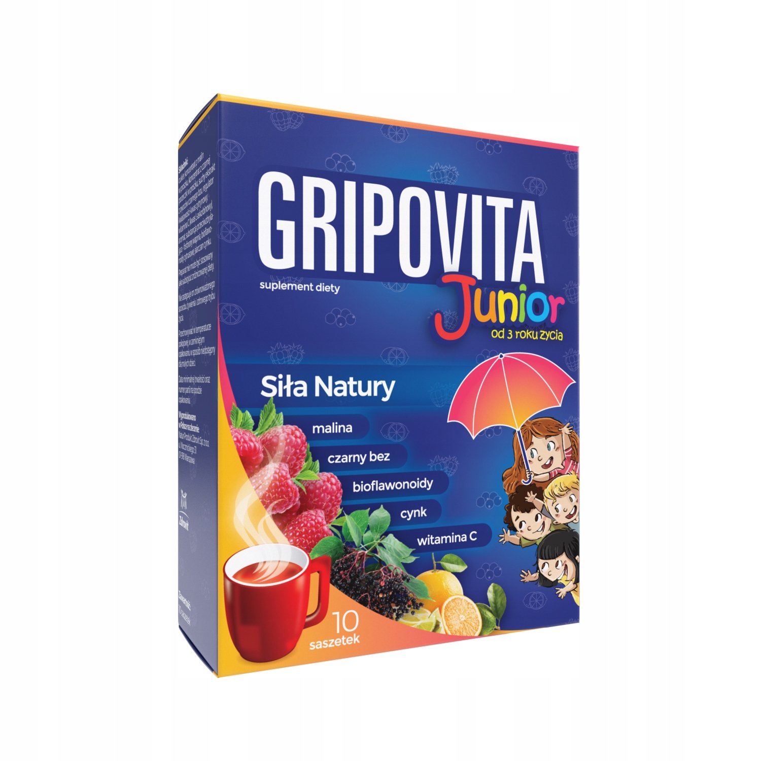 Пищевая витаминная добавка Gripovita Junior Витамин С+Цинк, 10 пакетиков-саше - фото 1