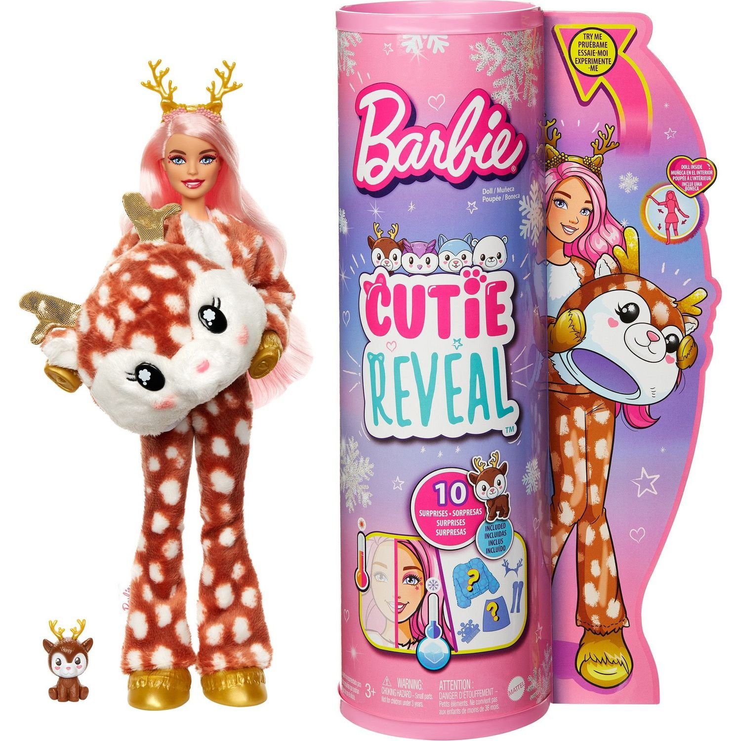 Лялька Barbie Cutie Reveal Зимовий блиск у костюмі оленя, 30 см (HJL61) - фото 1