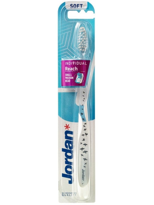 Дизайнерська зубна щітка Jordan Individual Reach, білий з птахами - фото 1
