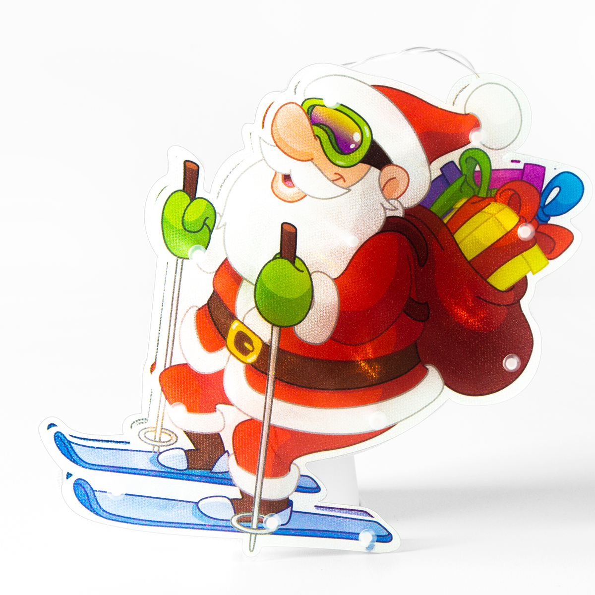 Іграшка світлодіодна підвісна MBM My Home Санта на лижах 16.2х23х2.6 см (DH-NY-80 COLOR) - фото 2