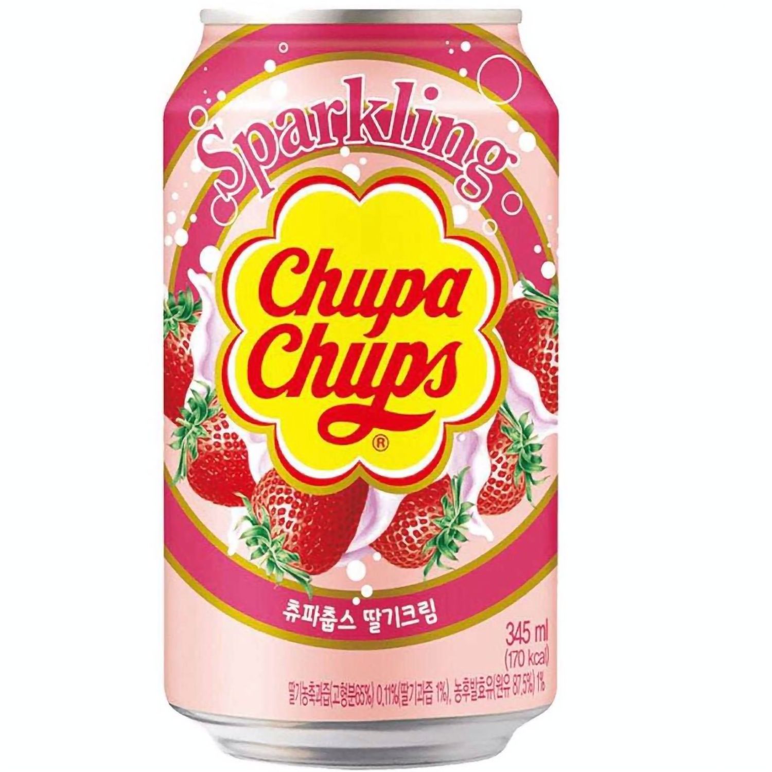 Напиток Chupa Chups Strawberry&Cream, газированный, ж/б, 345 мл (888450) - фото 1