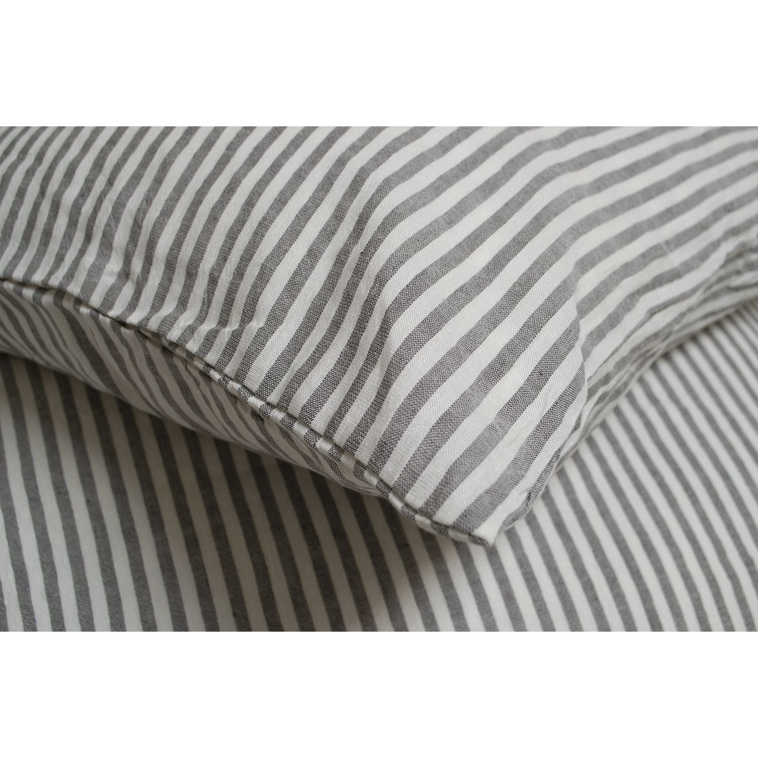 Комплект постельного белья Lotus Home Karlin stripe linen евро антрацит (svt-2000022333528) - фото 5