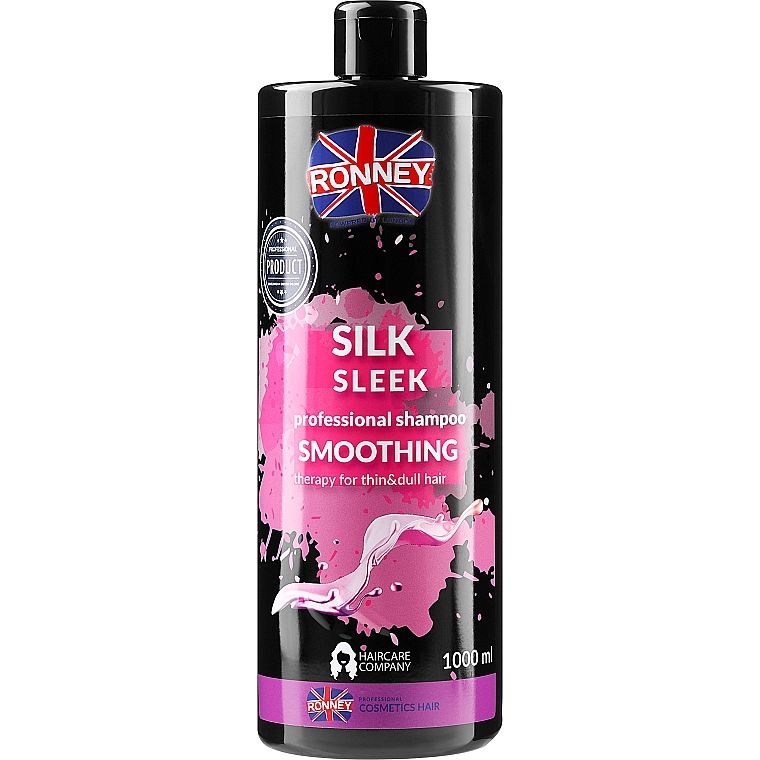 Шампунь для тонкого та тьмяного волосся Ronney Professional Silk Sleek Smoothin 1 л - фото 1