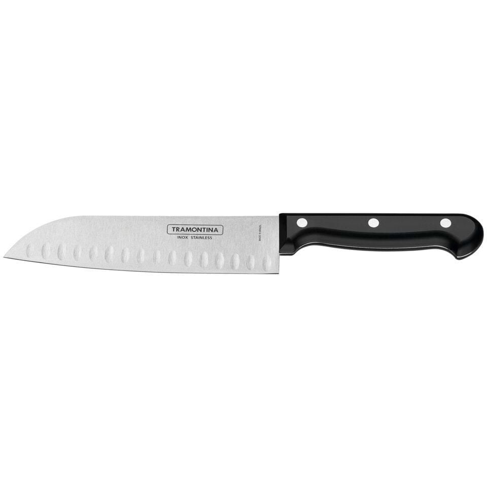 Нож кухонный Tramontina сантоку 178 мм Черный 000266916 - фото 1