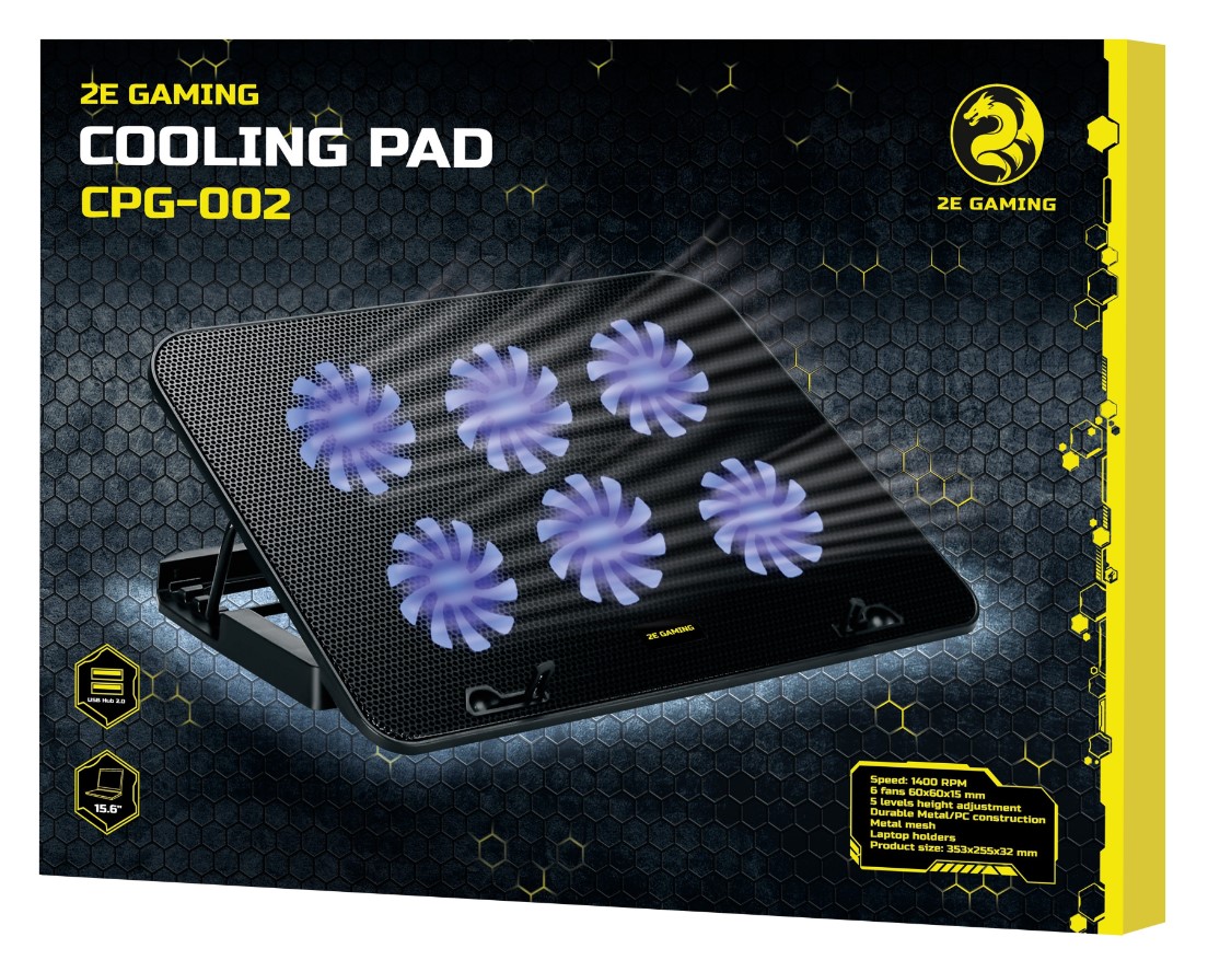 Охолоджувальна підставка для ноутбука 2E Gaming CPG002 6xFan LED 15.6 дюймів - фото 9