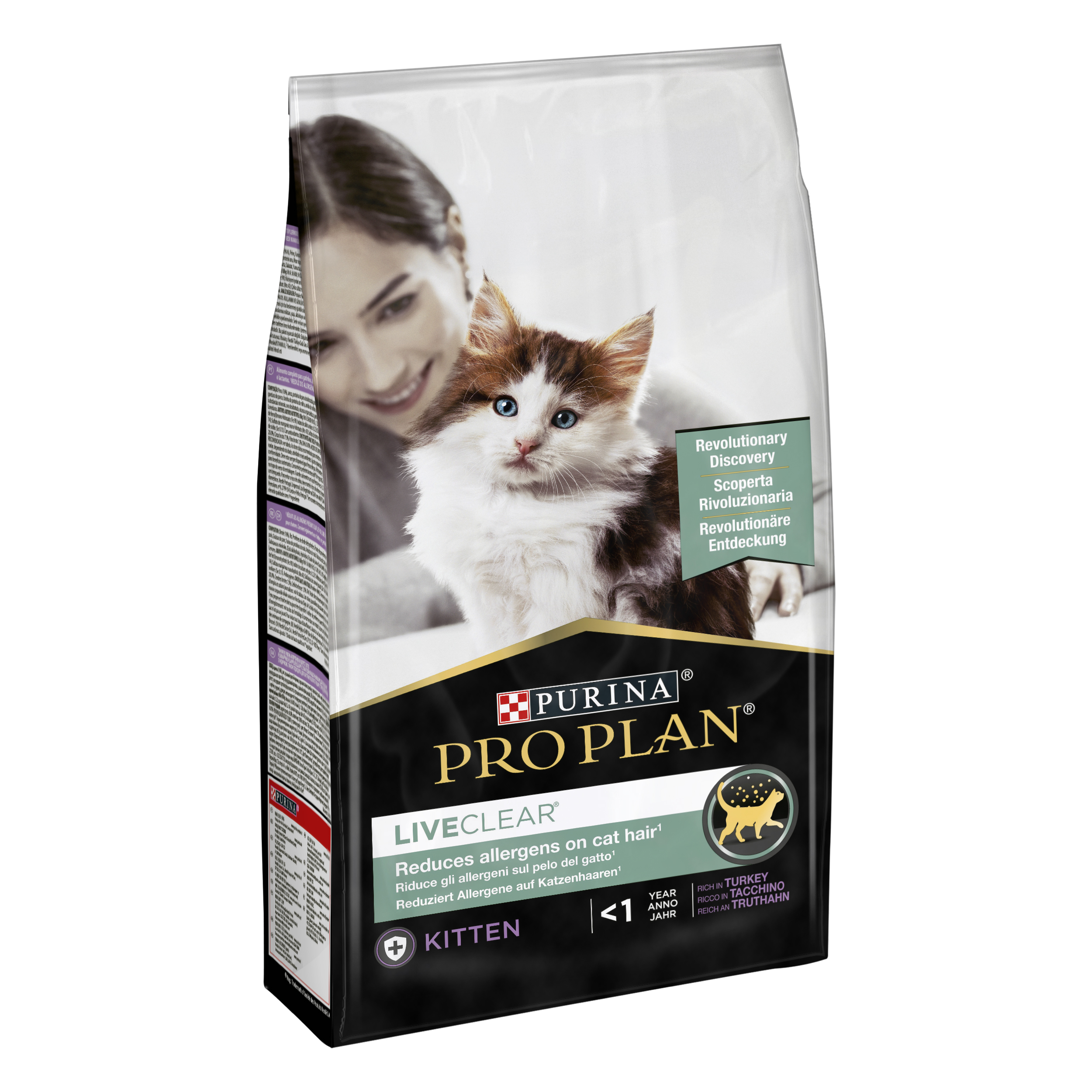 Сухой корм для котят для уменьшения аллергенов на шерсти Purina Pro Plan LiveClear Kitten, с индейкой, 1,4 кг (12466185) - фото 2