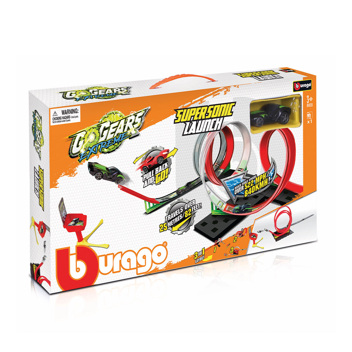 Ігровий набір Bburago GoGears Extreme Надзвуковий запуск 3в1 (18-30533) - фото 3