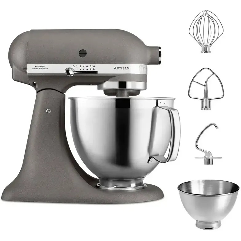 Планетарный миксер KitchenAid Artisan 4.8 л серый (5KSM185PSEGR) - фото 5