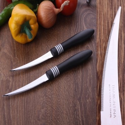 Наборы ножей Tramontina COR&COR, для томатов, черная ручка, 102 мм, 2 шт. (23462/204) - фото 3