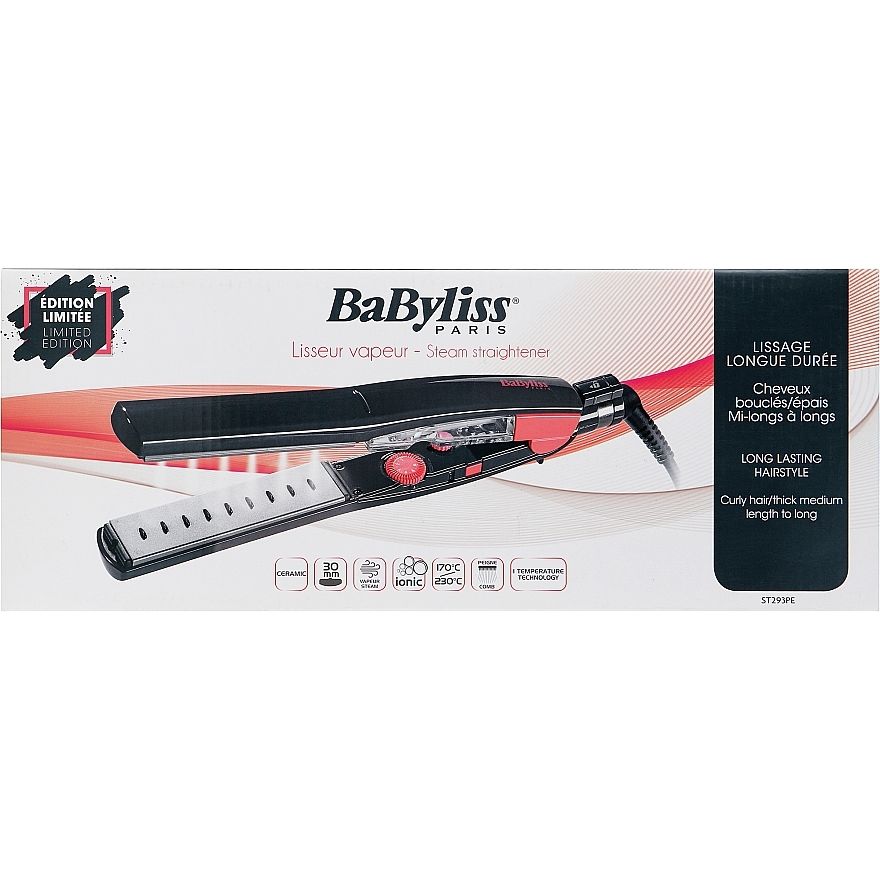 Выпрямитель для волос BaByliss ST293PE с функцией пара черный - фото 3