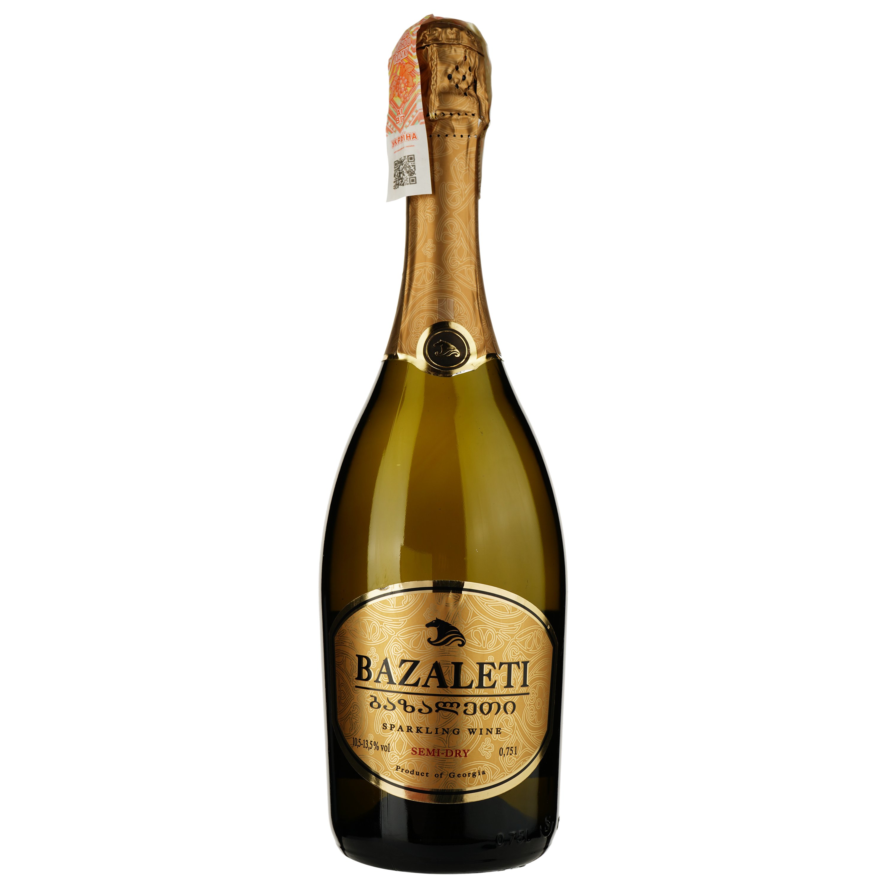Вино игристое Bazaleti, белое, 12%, 0,75 л - фото 1