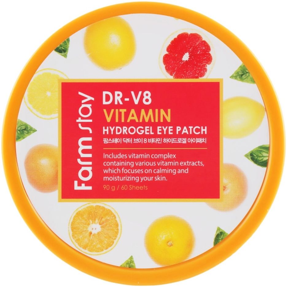 Патчи для глаз FarmStay DR-V8 Vitamin Hydrogel Eye Patch 60 шт. - фото 3