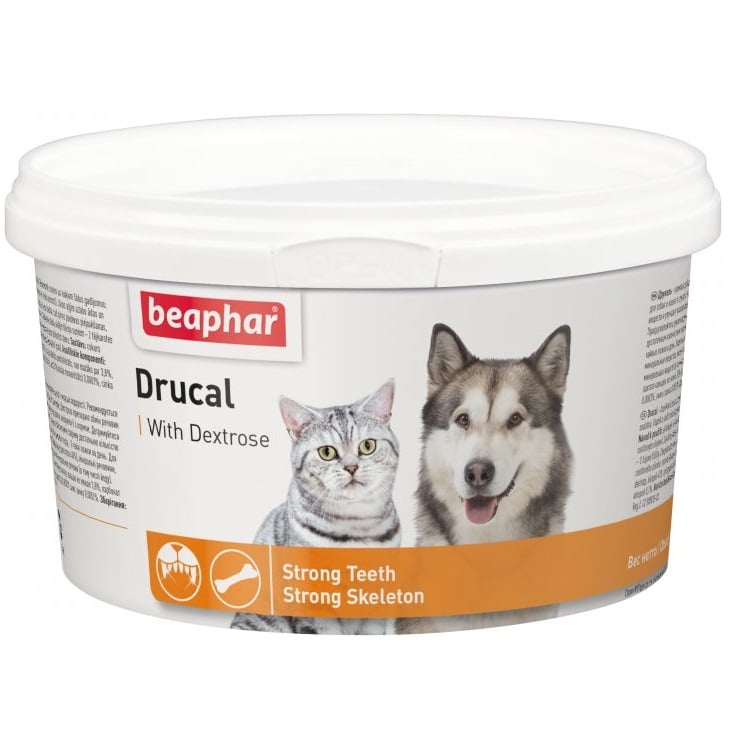 Минеральная смесь Beaphar Drucal для кошек и собак с ослабленной мускулатурой, 250 г (12471) - фото 1