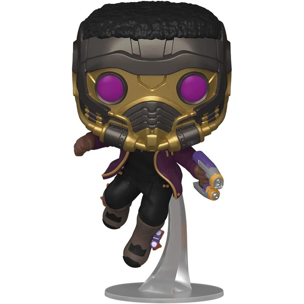 Фигурка Funko Pop Фанко Поп Что, если... Т'Чалла Звездный Лорд What If...? T'Challa Star Lord 10 см WI TS 871 - фото 1