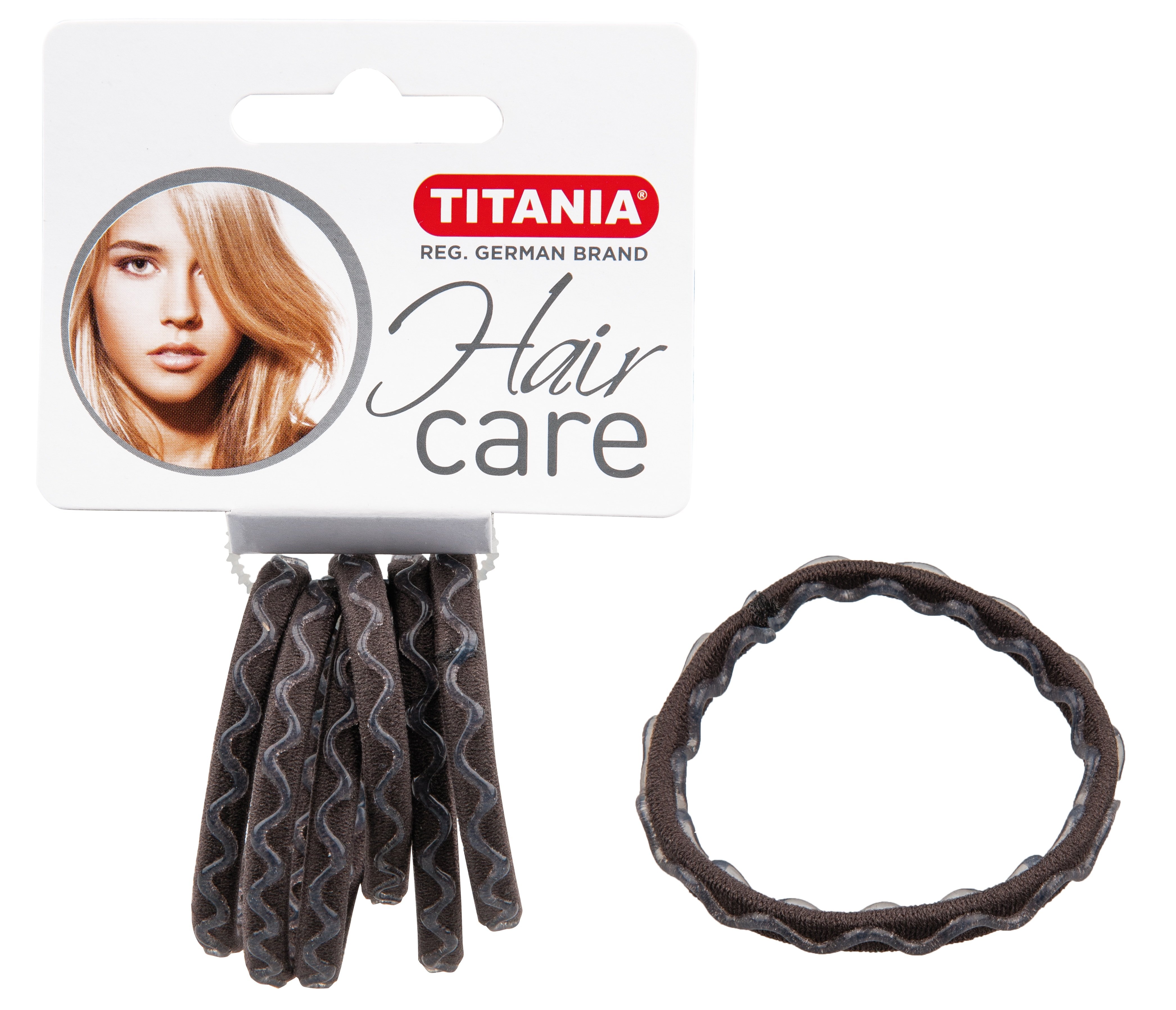Набір резинок для волосся Titania Аnti Ziep, сiрий, 5 см, 6 шт. (7927) - фото 1