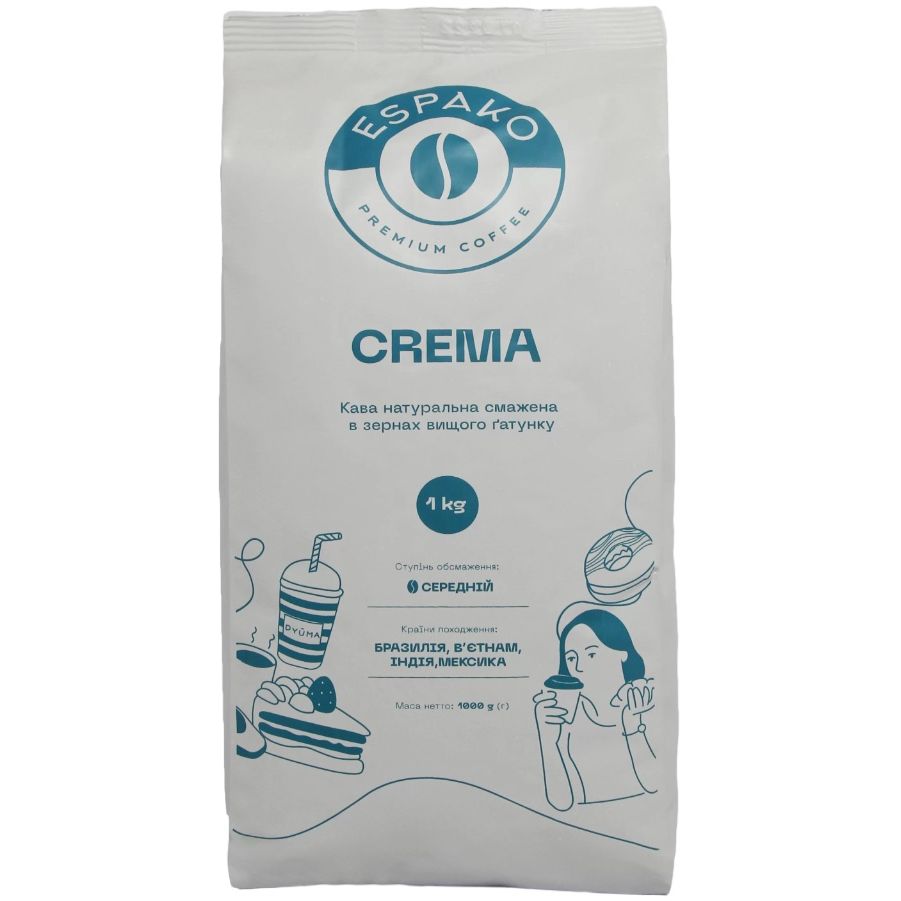 Кофе в зернах Эспако Crema 1 кг - фото 1