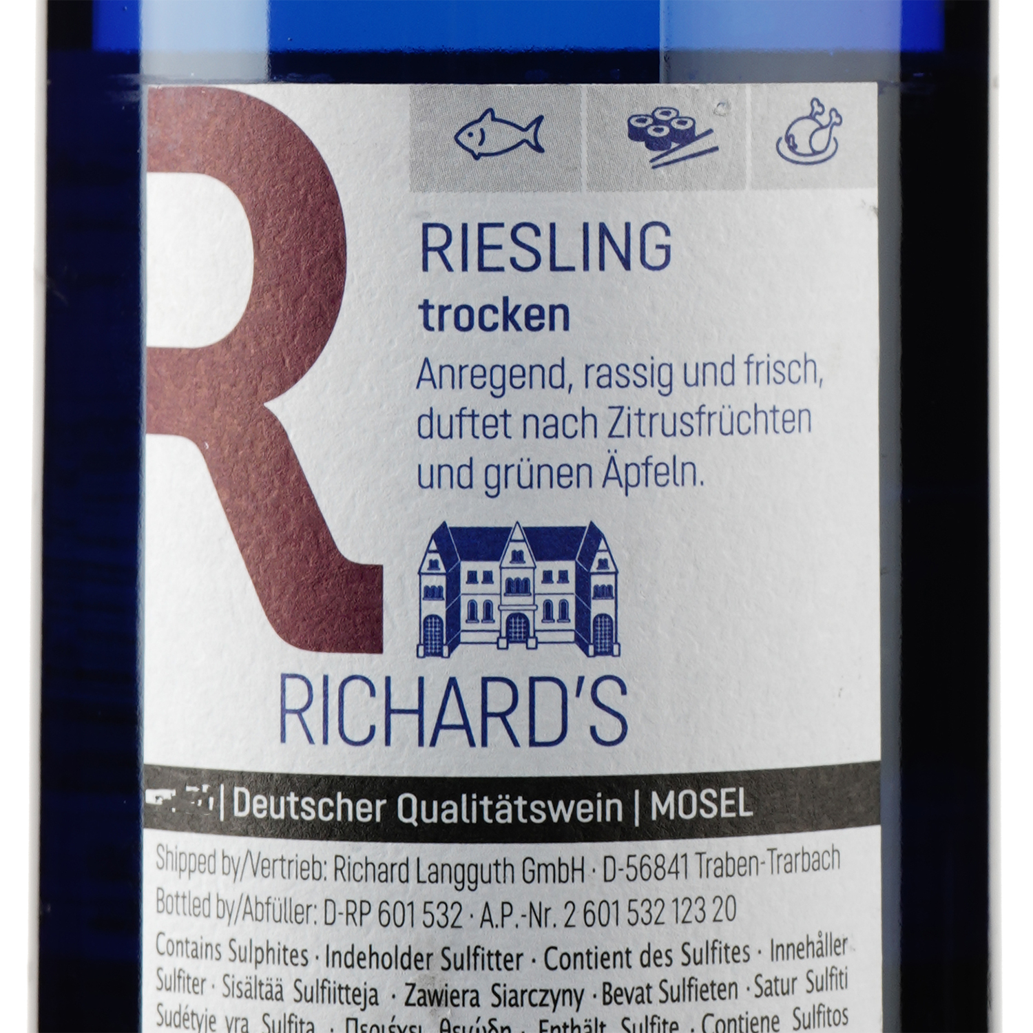 Вино Richard's Riesling Trocken, біле, сухе, 11,5%, 0,75 л - фото 3