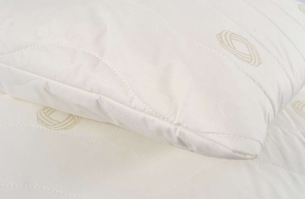 Подушка Othello New Woolla Classico, шерстяная, 70х50 см, белая с бежевым (svt-2000022302159) - фото 5