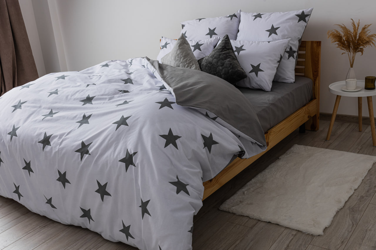 Комплект постельного белья ТЕП Soft dreams Morning Star Grey семейный бело-серый (2-03860_25307) - фото 2