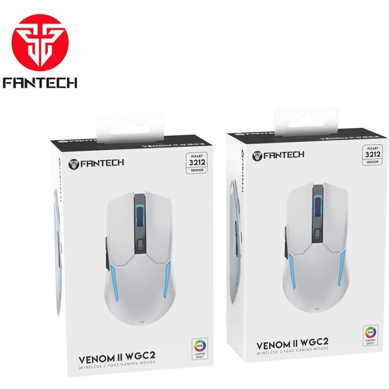 Игровая беспроводная мышь Fantech WG-C2+ Venom II White 2.4Ghz Wireless 2400DPI PixArt 10G - фото 3